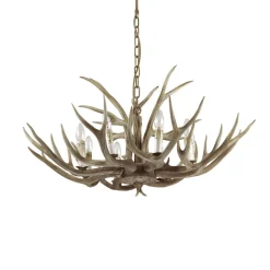Ideal Lux Chalet kroonluchter, beige, kunsthars, 8-lamps
