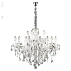 Ideal Lux kroonluchter Florian chroomkleurig, kristal, 12flg.