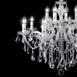 Ideal Lux kroonluchter Florian chroomkleurig, kristal, 12flg.