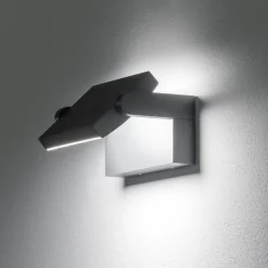 Ideal Lux LED buitenwandlamp Swipe antraciet, metaal 3.000 K