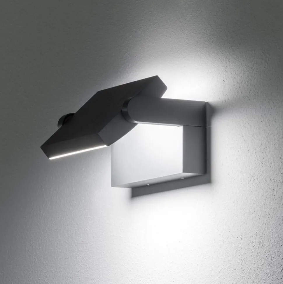 Ideal Lux LED buitenwandlamp Swipe antraciet, metaal 3.000 K