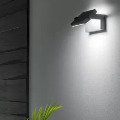 Ideal Lux LED buitenwandlamp Swipe antraciet, metaal 3.000 K