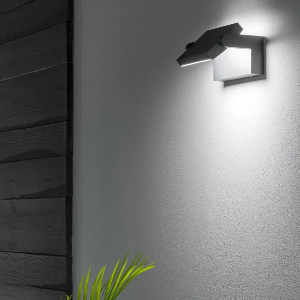 Ideal Lux LED buitenwandlamp Swipe antraciet, metaal 3.000 K