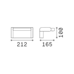 Ideal Lux LED buitenwandlamp Swipe antraciet, metaal 3.000 K