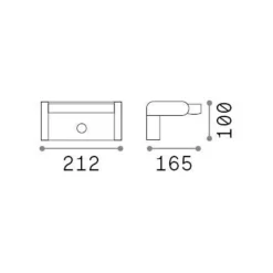 Ideal Lux LED buitenwandlamp Swipe grijs metaal 3.000K