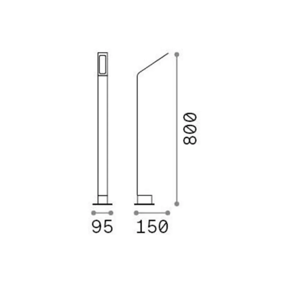 Ideal Lux LED tuinpadverlichting zwart 4.000 K hoogte 80 cm aluminium