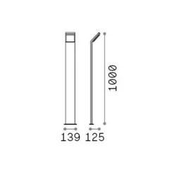 Ideal Lux LED tuinpadverlichting Stijl grijs hoogte 100 cm aluminium 3.000