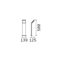 Ideal Lux LED tuinpadverlichting Stijl grijs, hoogte 50 cm aluminium 3.000