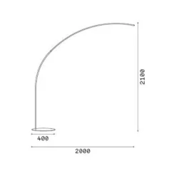 Ideal Lux LED vloerlamp Comet zwart, metaal, hoogte 210 cm