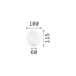 Ideal Lux Mapa tafellamp, Ø 10 cm, opaalglas, wit, bol
