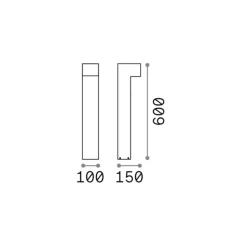 Ideal Lux Sirio tuinpadverlichting, antraciet, aluminium, hoogte 60 cm