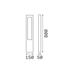 Ideal Lux Vega tuinpadverlichting, bruin, aluminium, hoogte 80 cm
