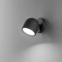 Ideal Lux wandlamp Dodo zwart 1-lamp metaal Ø 8,5 cm