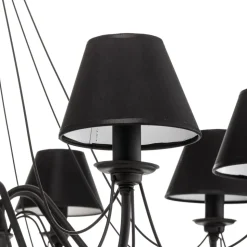 Imposante kroonluchter Bona met stoffen kappen