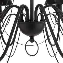 Imposante kroonluchter Bona met stoffen kappen