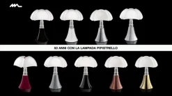 In hoogte verstelbare tafellamp PIPISTRELLO, zwart