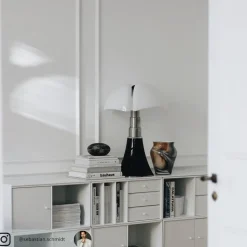 In hoogte verstelbare tafellamp PIPISTRELLO, zwart