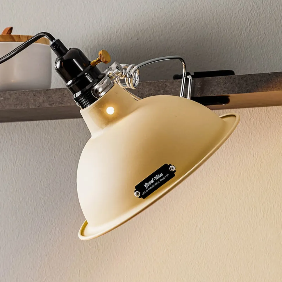 In industriële look - klemlamp Pepper beige