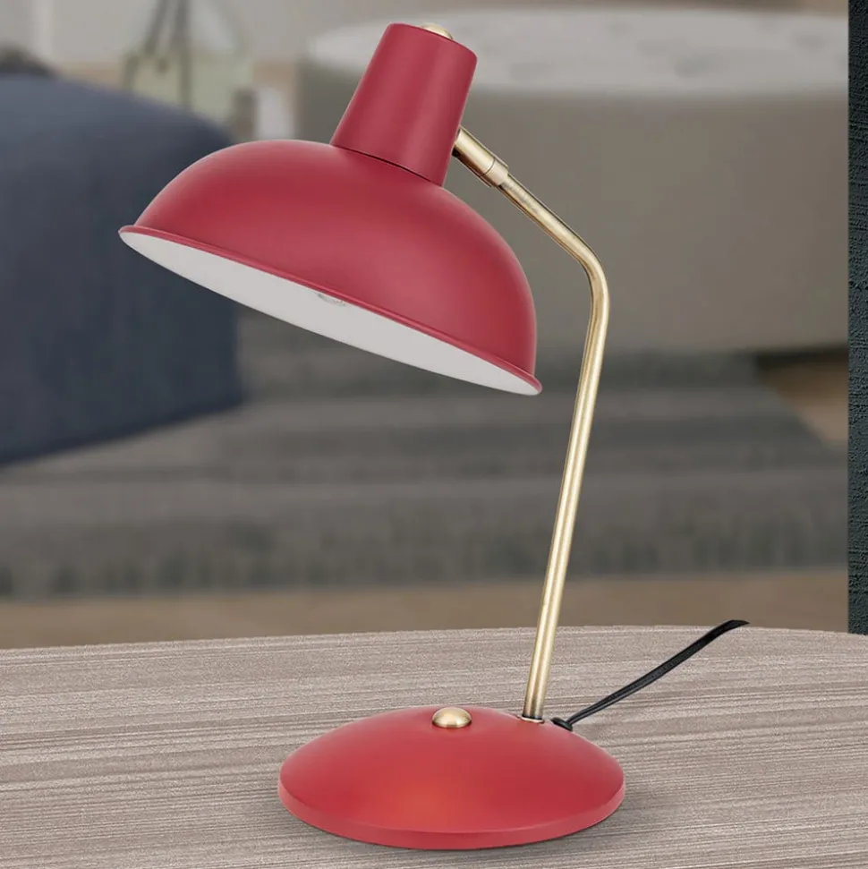 In vintage-look - tafellamp Fedra rood