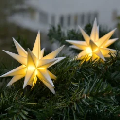 In wit - LED lichtketting met 9 sterren v. buiten