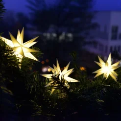 In wit - LED lichtketting met 9 sterren v. buiten