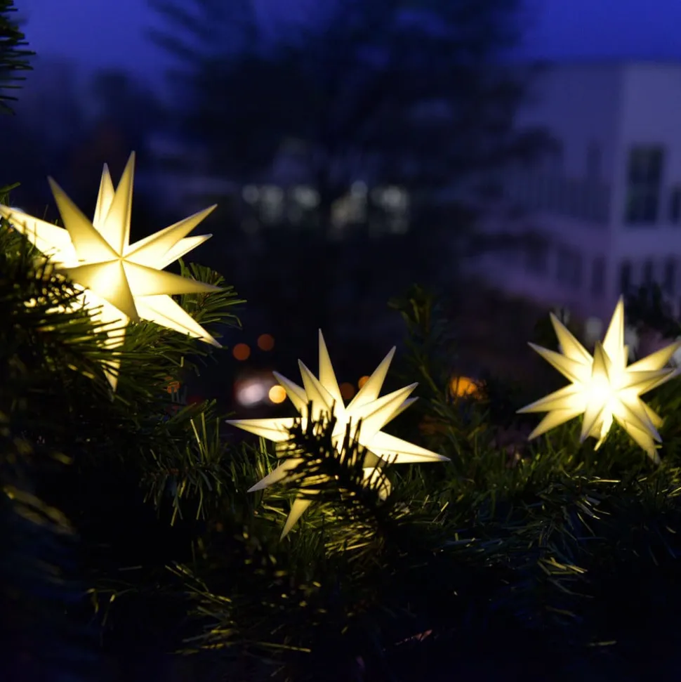 In wit - LED lichtketting met 9 sterren v. buiten