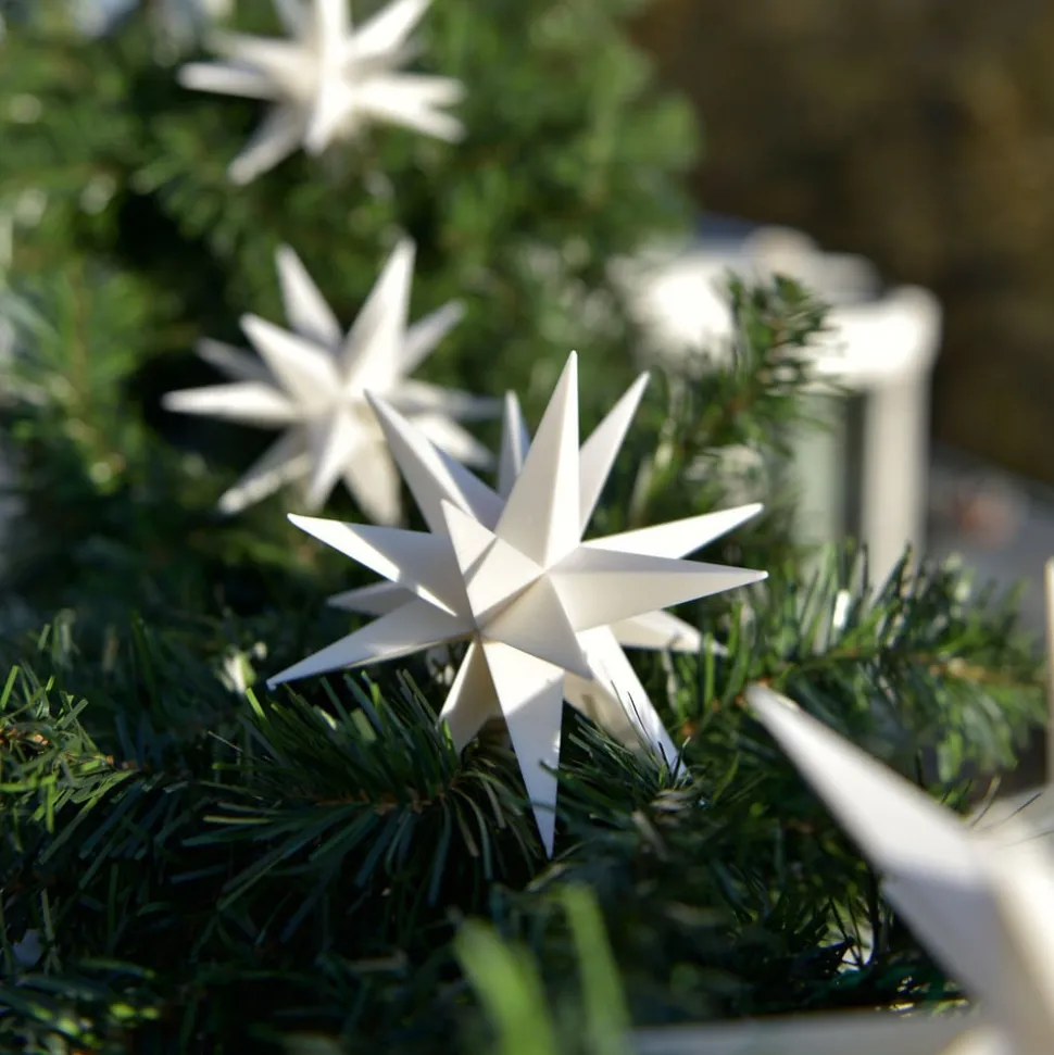 In wit - LED lichtketting met 9 sterren v. buiten