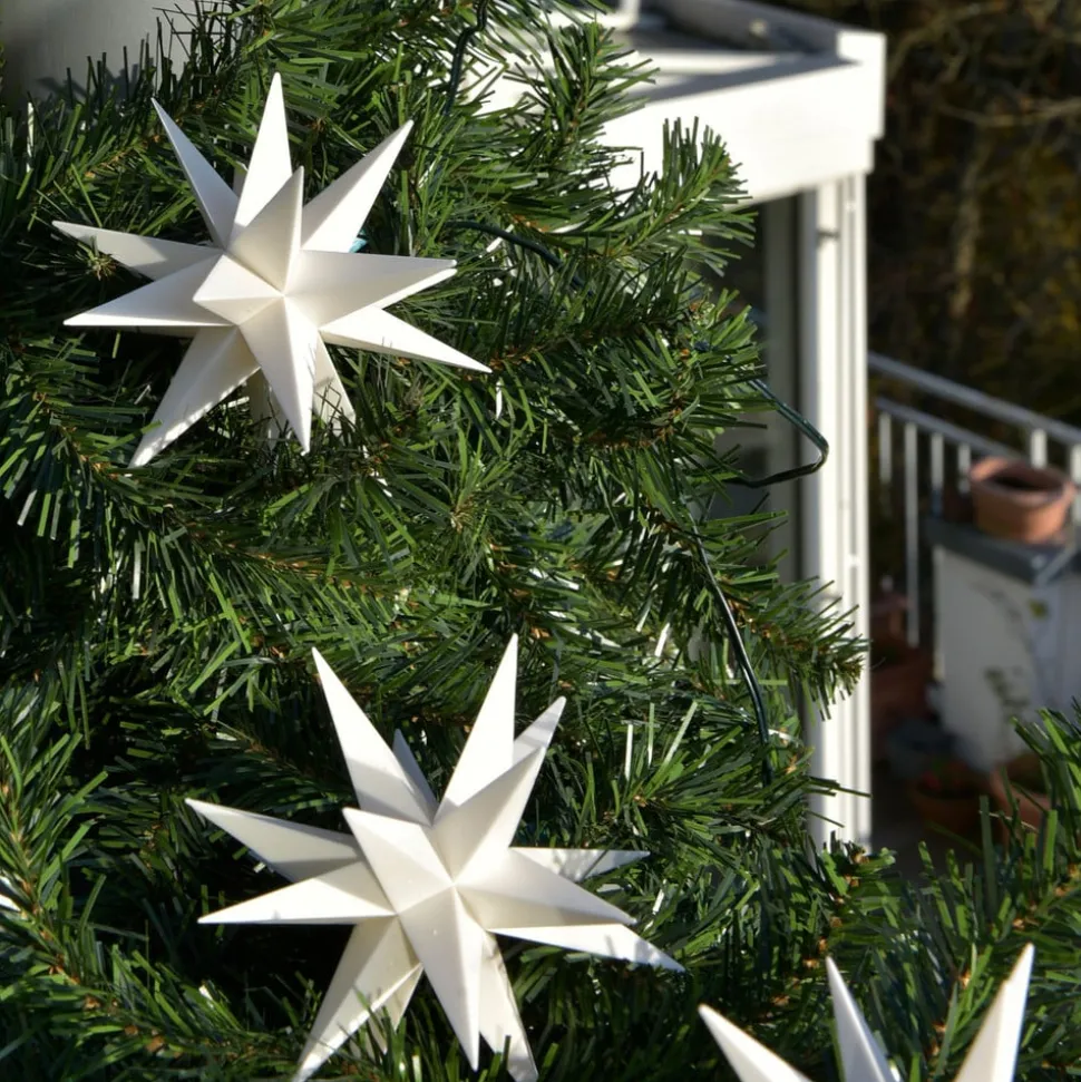 In wit - LED lichtketting met 9 sterren v. buiten