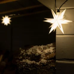 In wit - LED lichtketting met 9 sterren v. buiten