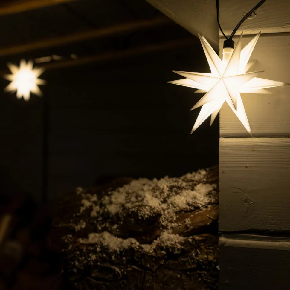 In wit - LED lichtketting met 9 sterren v. buiten