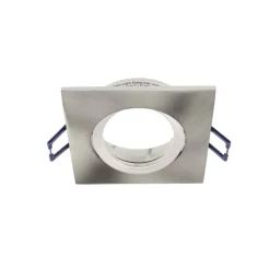 Inbouw plafondlamp Samsola, geborsteld zilver, 9 x 9 cm metaal