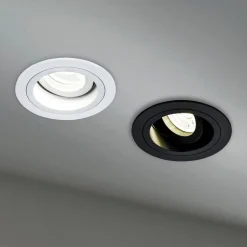 Inbouwlamp Akron, instelbaar, rond, wit