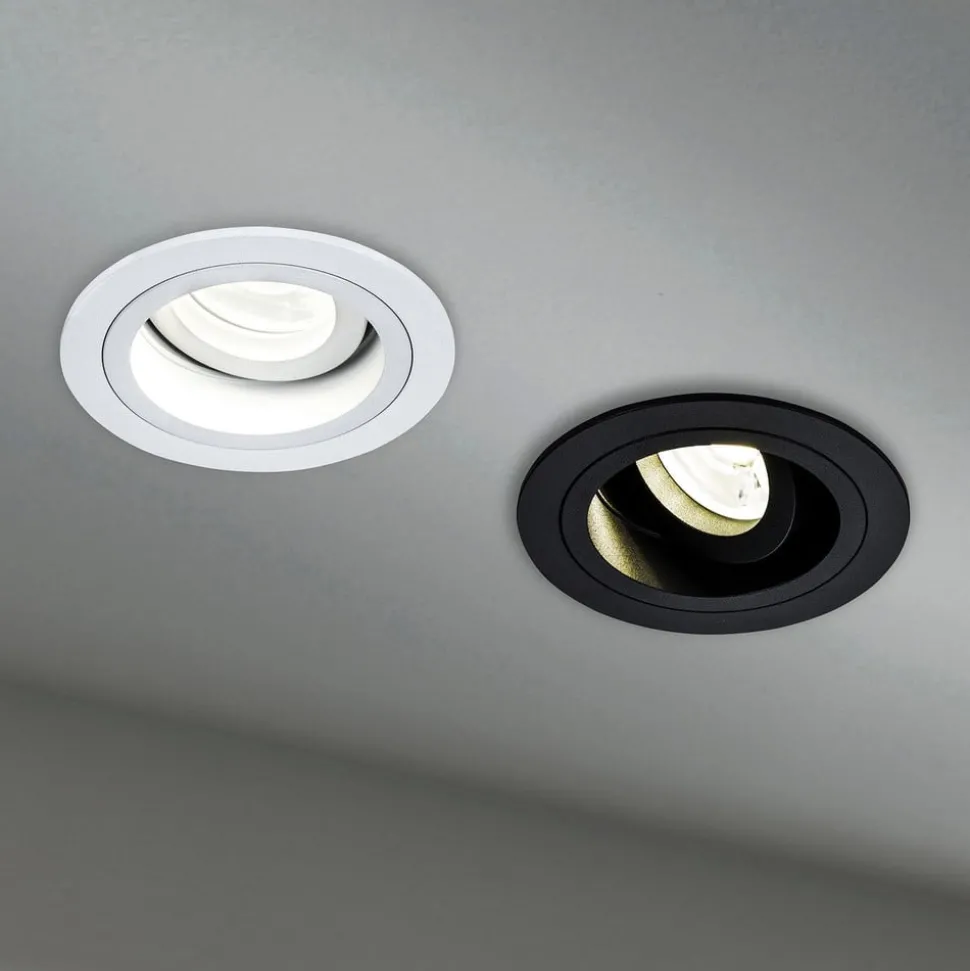 Inbouwlamp Akron, instelbaar, rond, wit