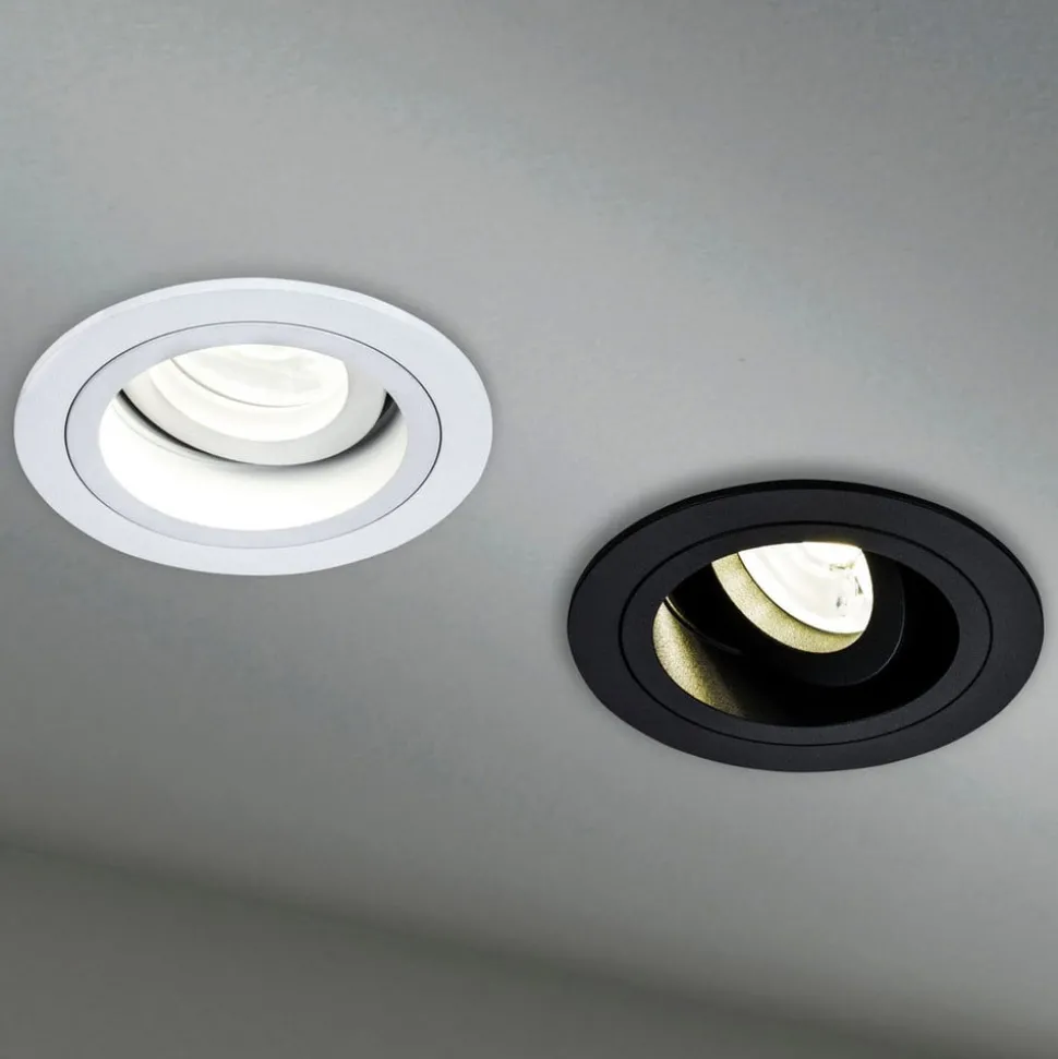 Inbouwlamp Akron, instelbaar, rond, wit