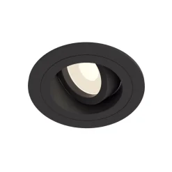 Inbouwlamp Akron, instelbaar, rond, zwart