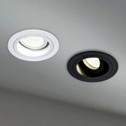 Inbouwlamp Akron, instelbaar, rond, zwart