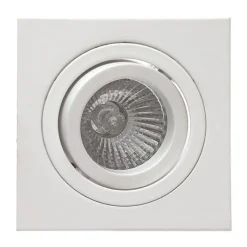 Inbouwlamp Básico, hoekig, mat wit