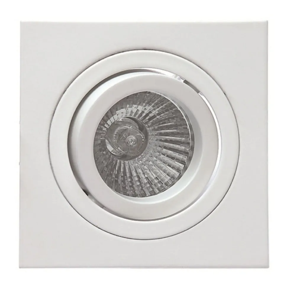 Inbouwlamp Básico, hoekig, mat wit