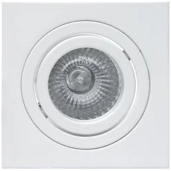 Inbouwlamp Básico, hoekig, mat wit