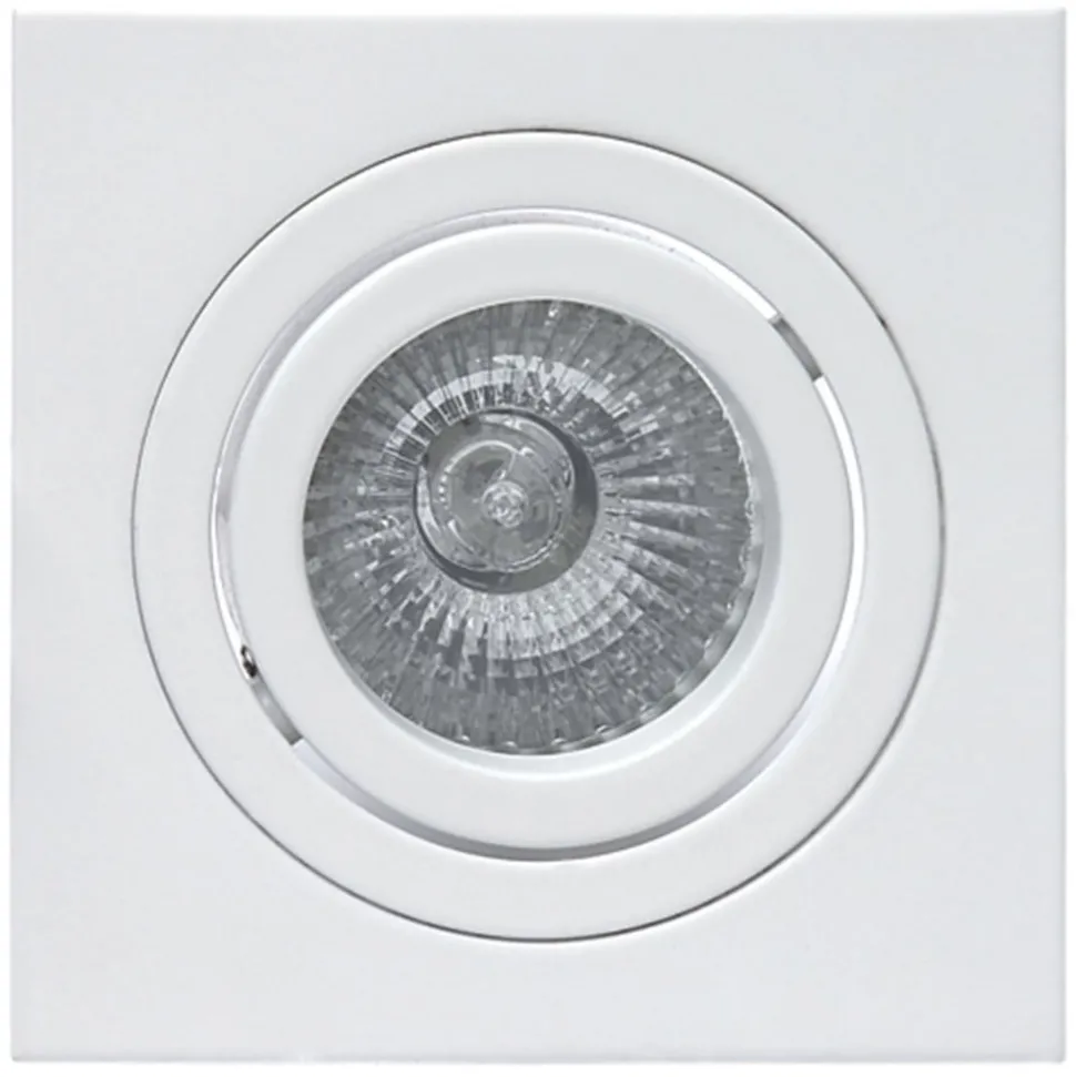 Inbouwlamp Básico, hoekig, mat wit