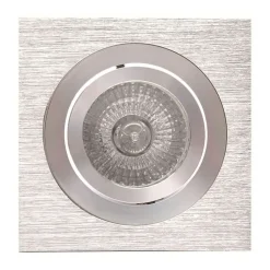 Inbouwlamp Básico, hoekig, nikkel gesatineerd