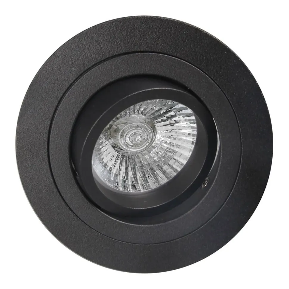 Inbouwlamp Básico, rond, mat zwart