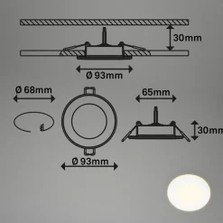 Inbouwlamp Gima, wit, 3.000 K, set van 3