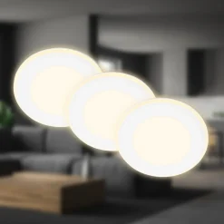 Inbouwlamp Gima, wit, 3.000 K, set van 3