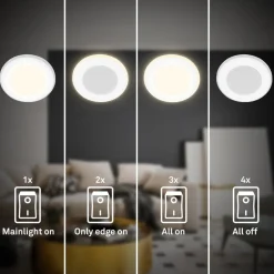 Inbouwlamp Gima, wit, 3.000 K, set van 3