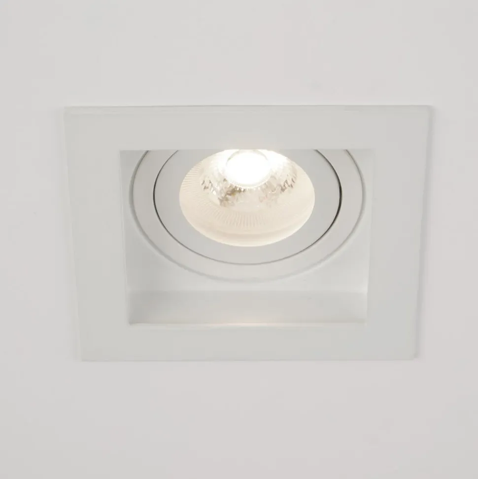 Inbouwlamp Grid One, wit, 10 x 10 cm, aluminium, GU10
