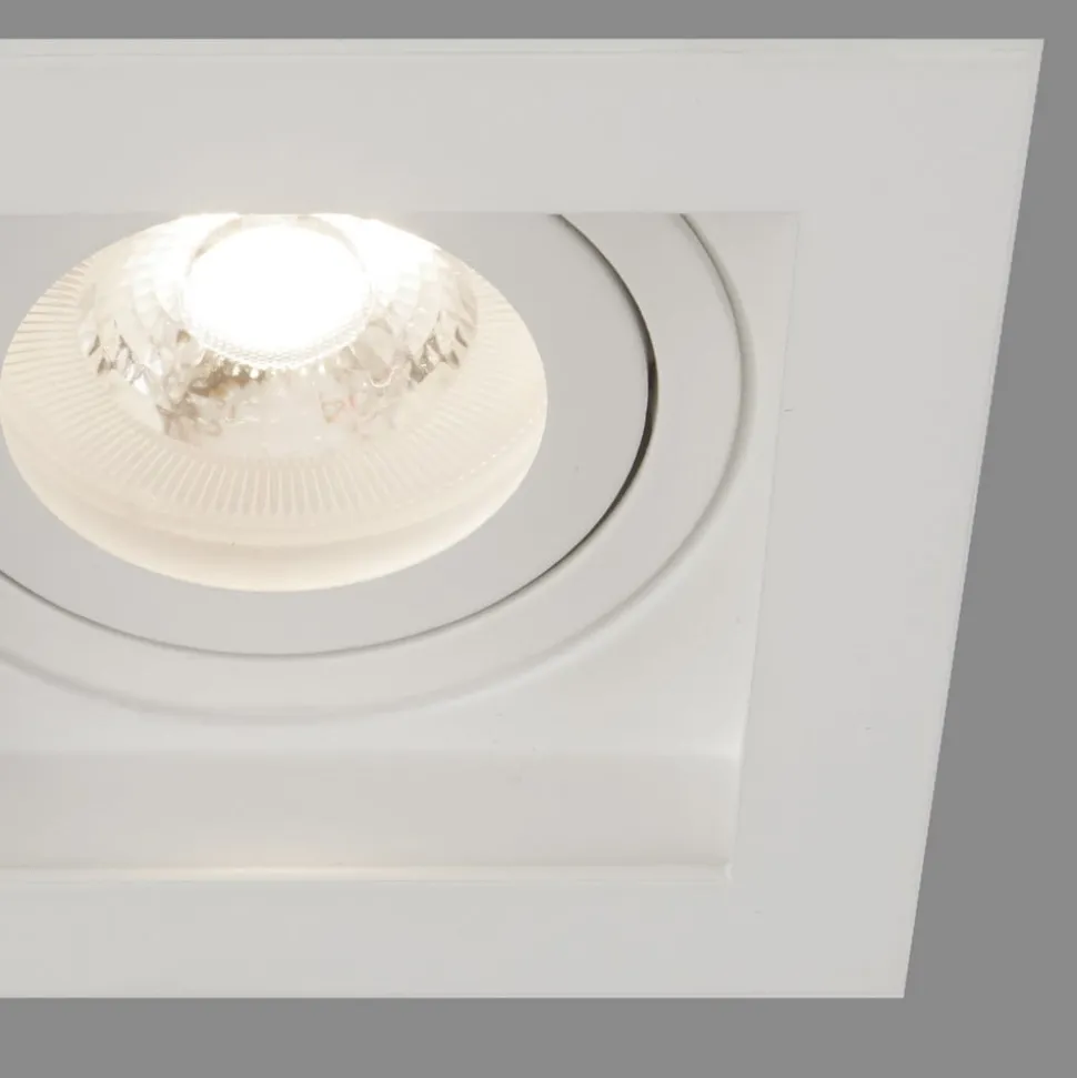 Inbouwlamp Grid One, wit, 10 x 10 cm, aluminium, GU10