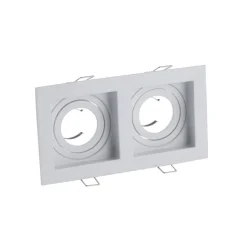 Inbouwlamp Grid Two, 2-lamps, wit, 18,5x10 cm, aluminium, GU10