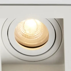 Inbouwlamp Grid Two, 2-lamps, wit, 18,5x10 cm, aluminium, GU10