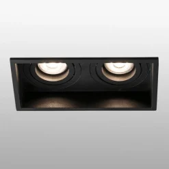 Inbouwlamp Hyde, 2-lamps draaibaar in zwart